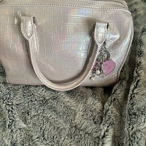 Karl Lagerfield Iridescent Croc-Embossed Handbag